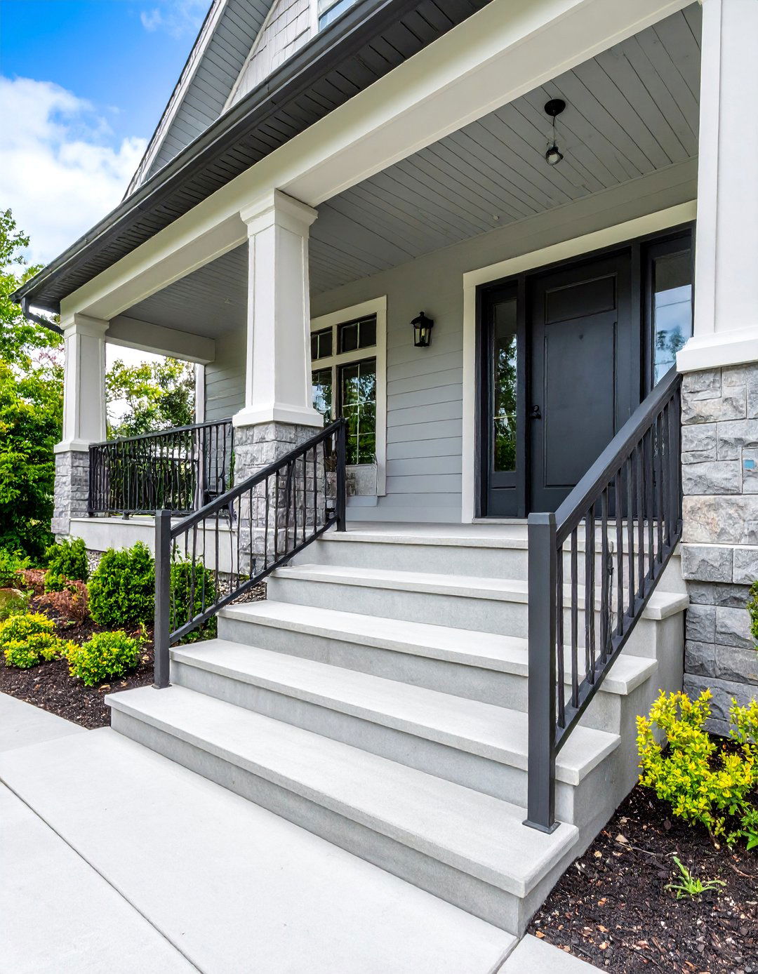 Seamless Textured Concrete Porch - 25 Concrete Porch Ideas