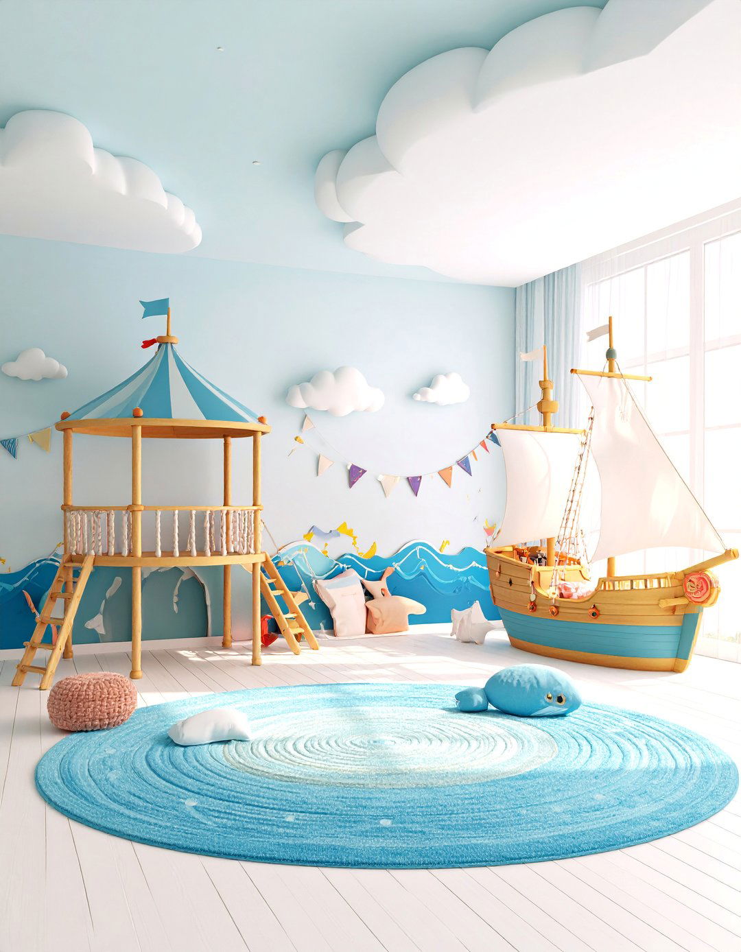 Seaside Childrens Playroom Adventure - 25 Nautical Decor Ideas