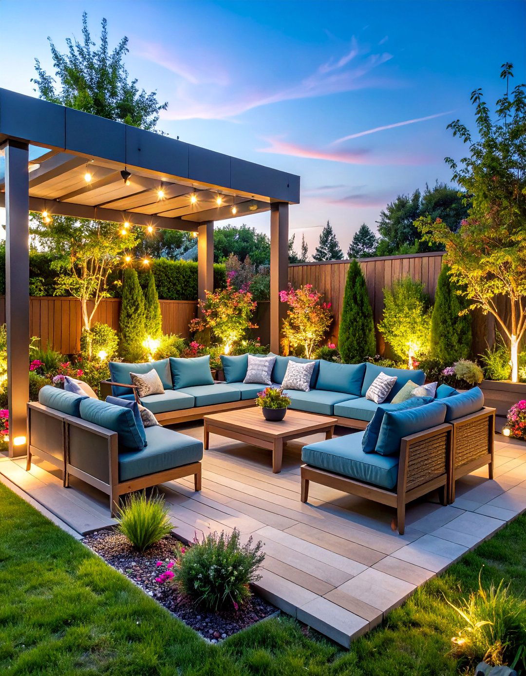 Seasonal Adaptability Focus - 25 Sunken Patio Ideas