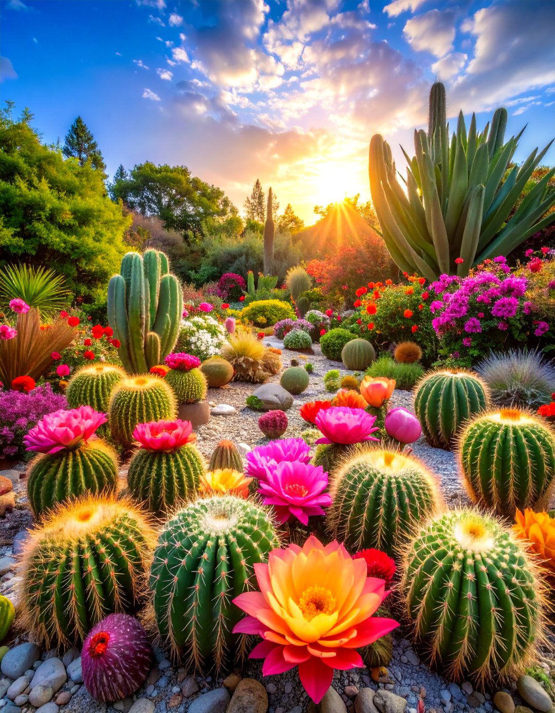 Seasonal Color Cactus Garden Display - 25 Cactus Garden Ideas