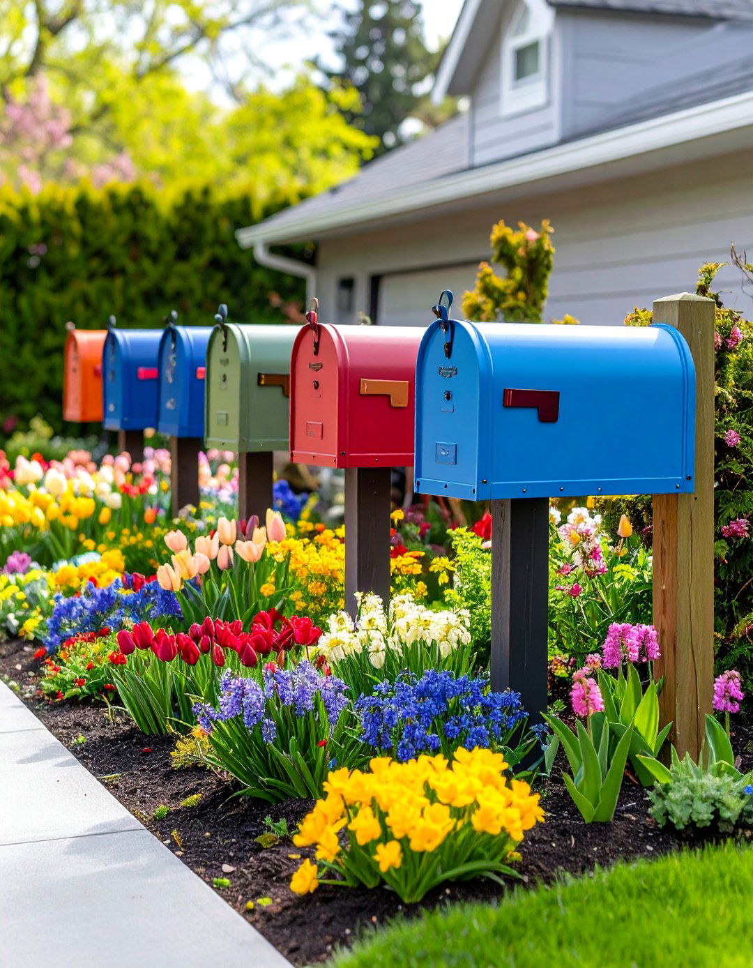 Seasonal Color Changing Mailbox Bed - 25 Mailbox Landscaping Ideas