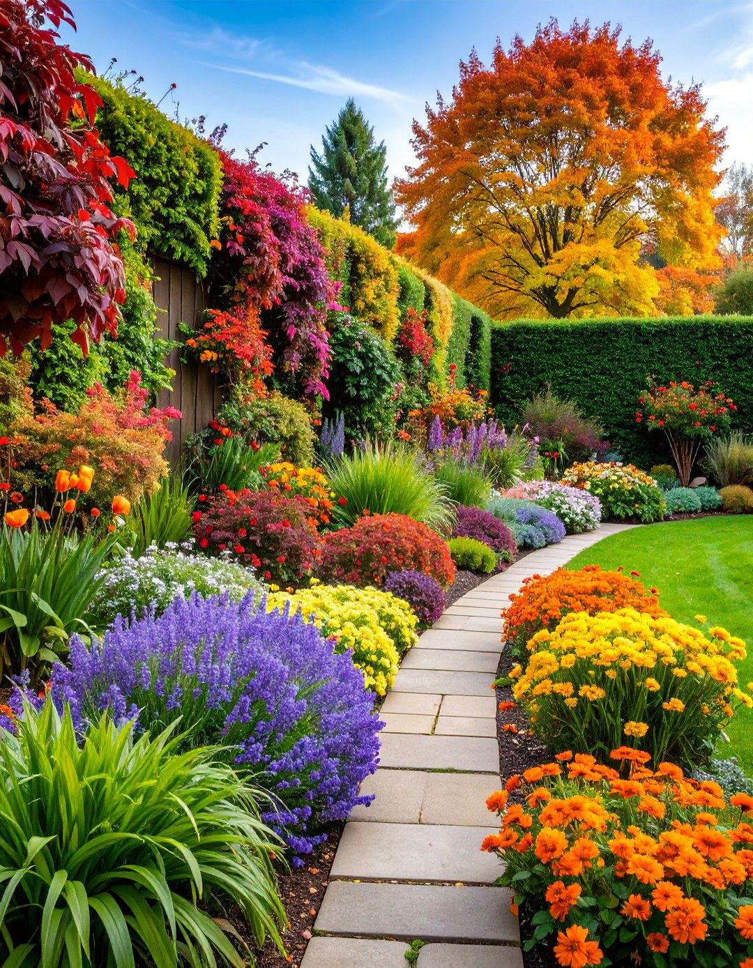 Seasonal Color Garden - 25 Small Walled Garden Ideas