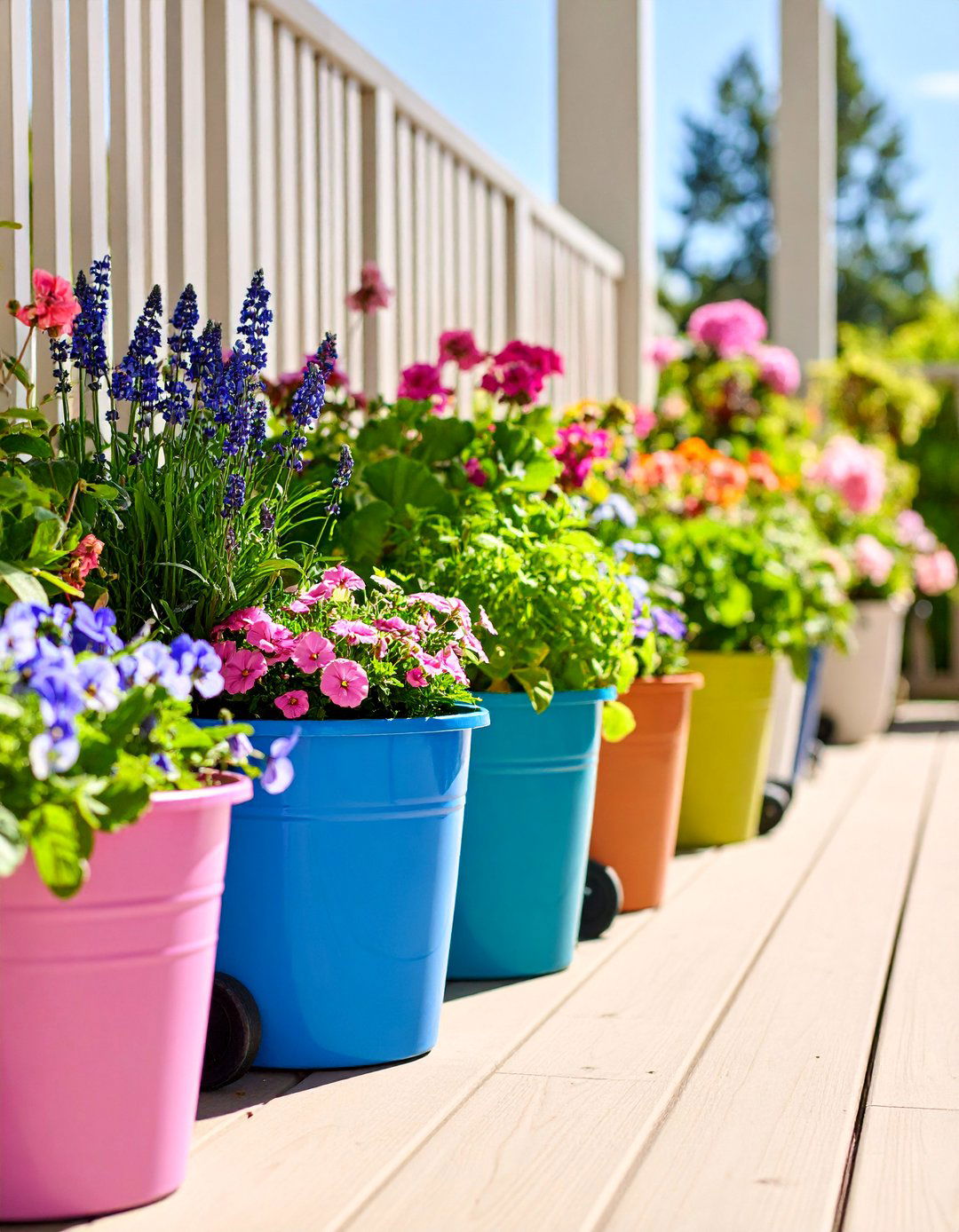 Seasonal Color Rotation Planters - 25 Deck Decorating Ideas With Plants