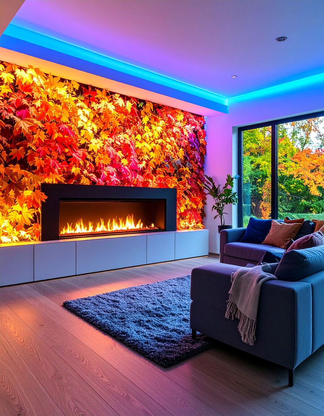 Seasonal Color Transformation System - 25 Fireplace Lighting Ideas