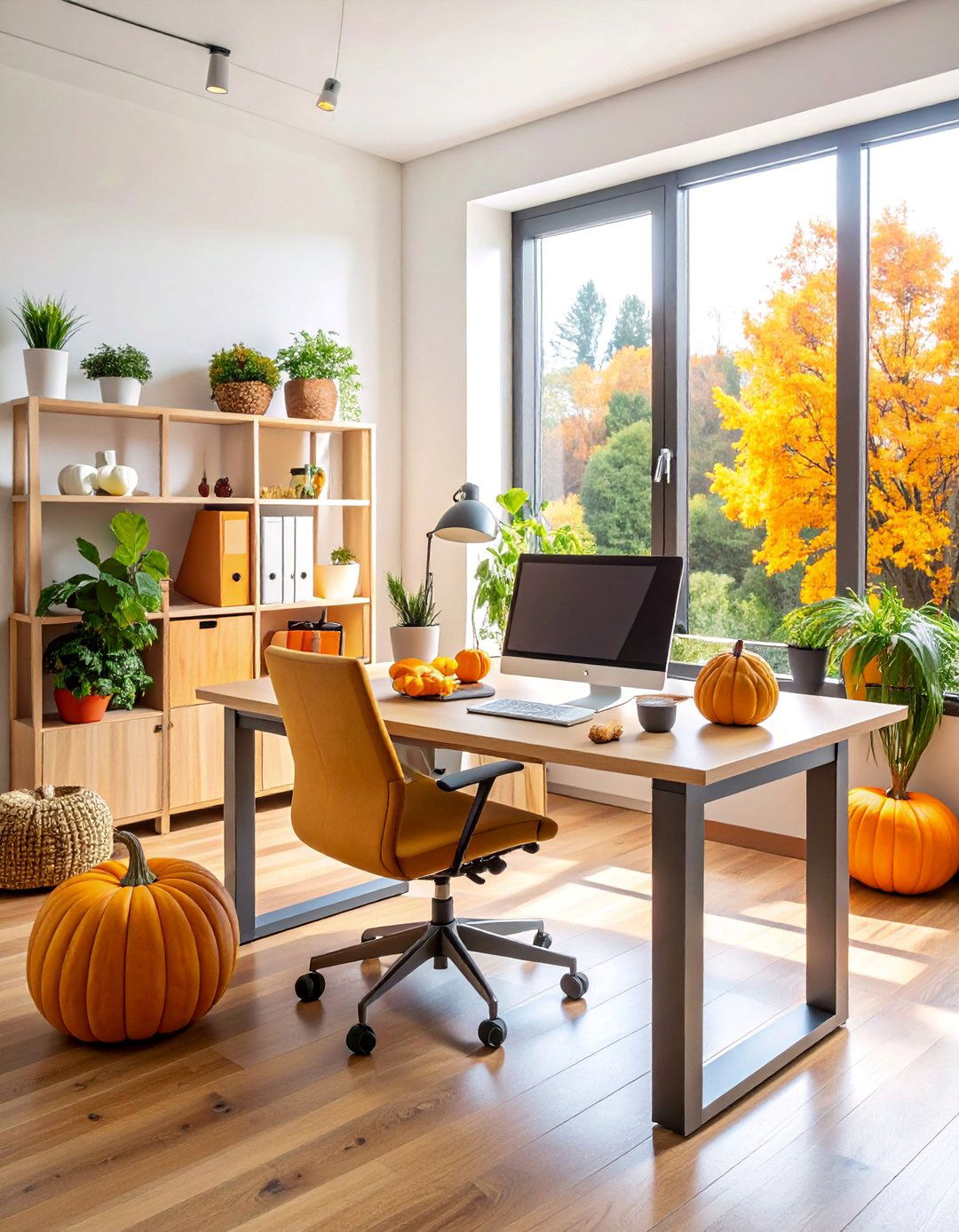 Seasonal Decor Desk with Rotating Themes - 25 Desk Decor Ideas