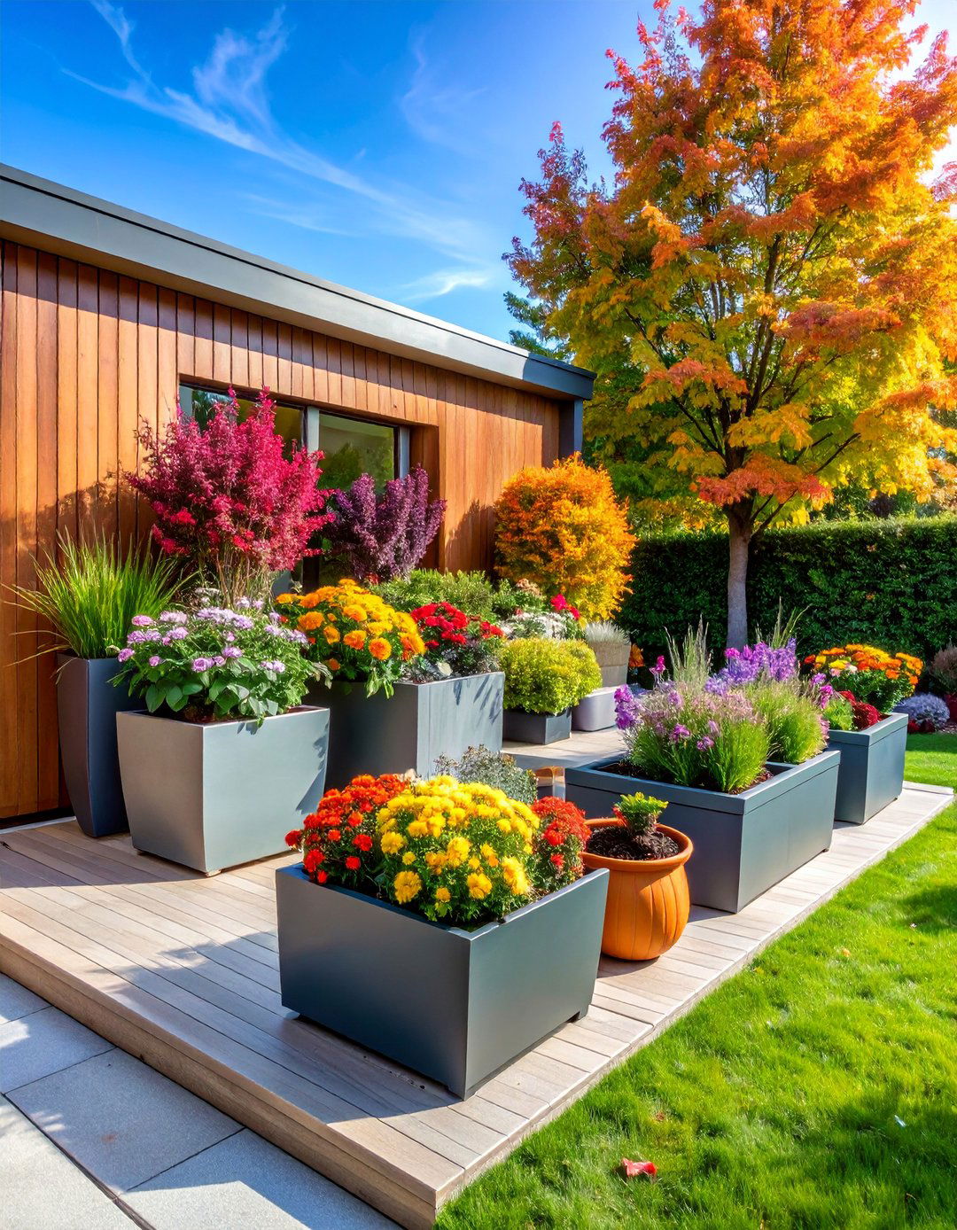 Seasonal Display Container Garden - 25 Patio Small Garden Ideas