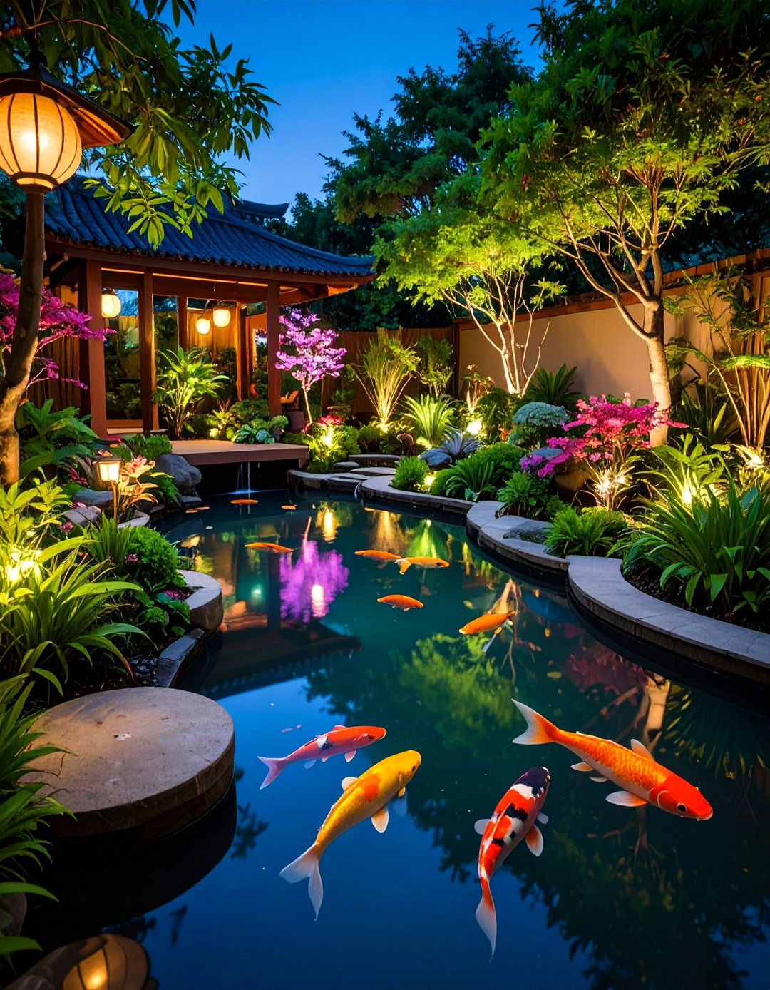 Seasonal Display Fish Pond with Changing Themes - 25 Fish Pond Ideas