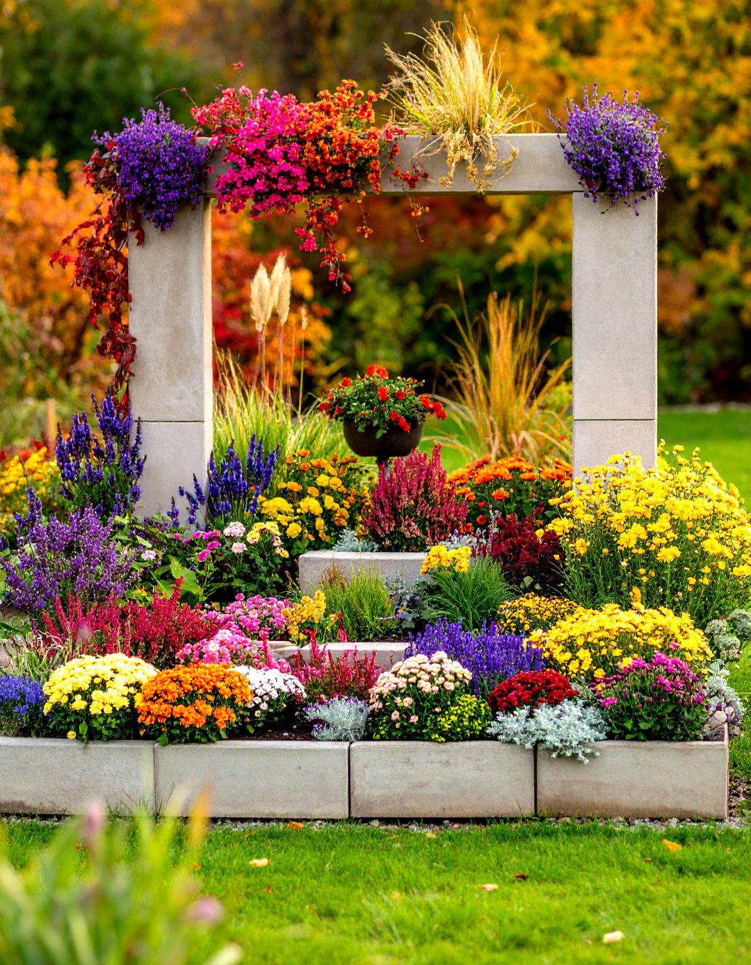 Seasonal Display Garden Framework - 25 Cinder Block Garden Ideas