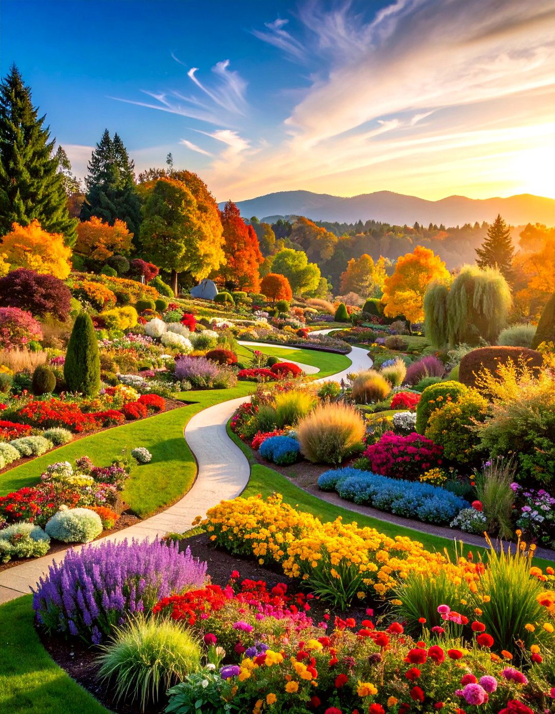 Seasonal Display Garden with Rotating Color Themes - 25 Down Sloped Backyard Ideas