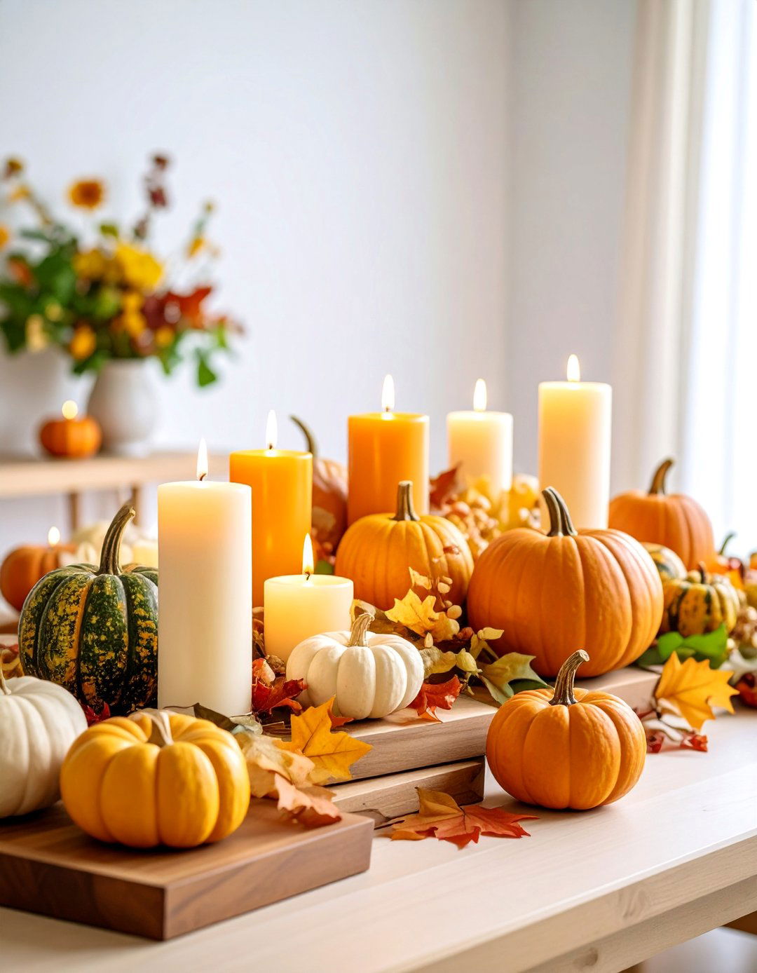 Seasonal Fall Harvest Candle Centerpiece - 25 Decorating With Candles