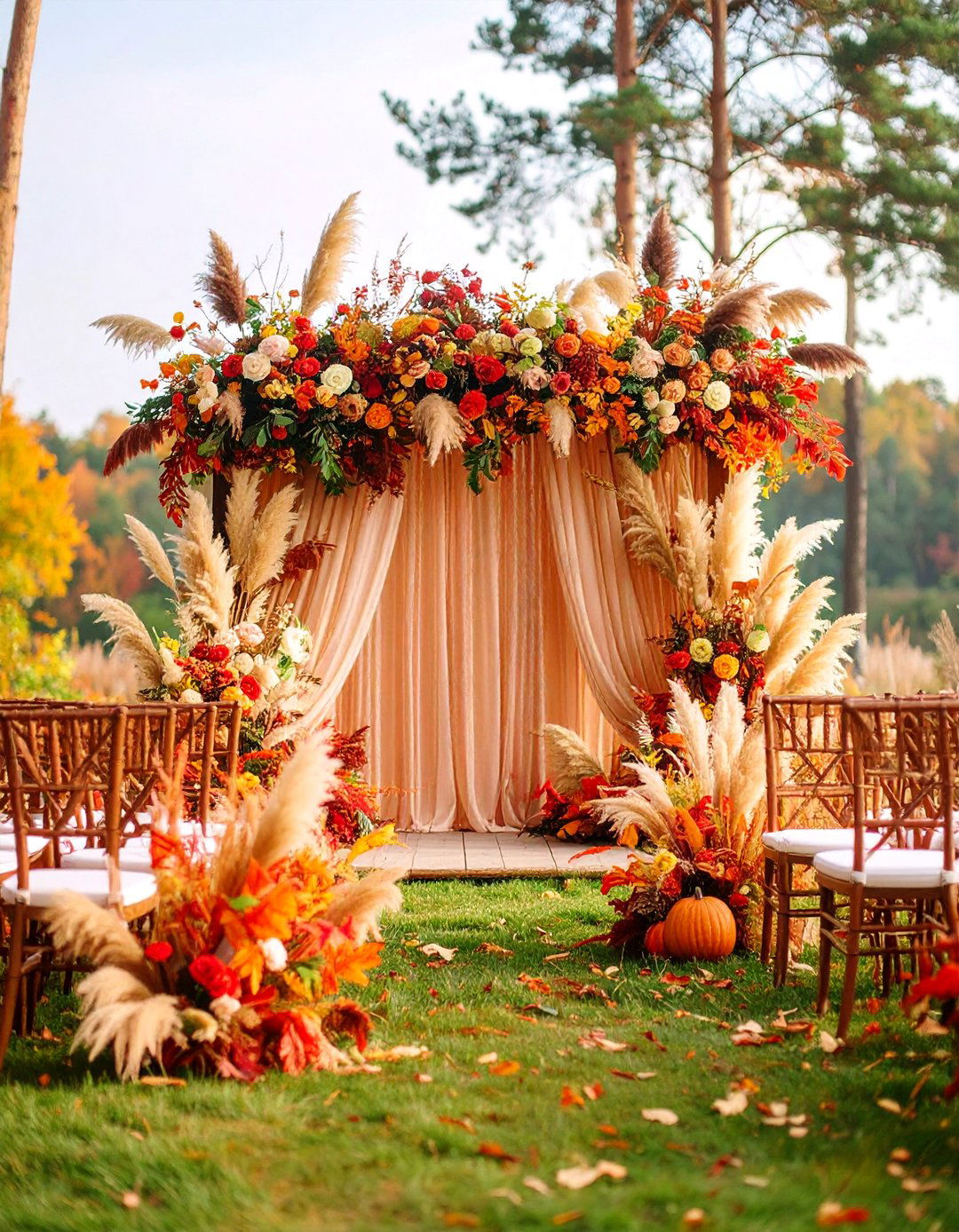 Seasonal Fall Theme - 25 Pampas Grass Wedding Decor Ideas