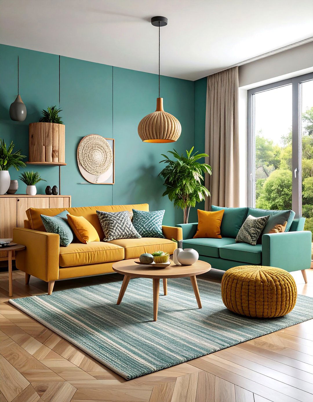 Seasonal Flexibility Design - 25 Teal and Grey Living Room Ideas