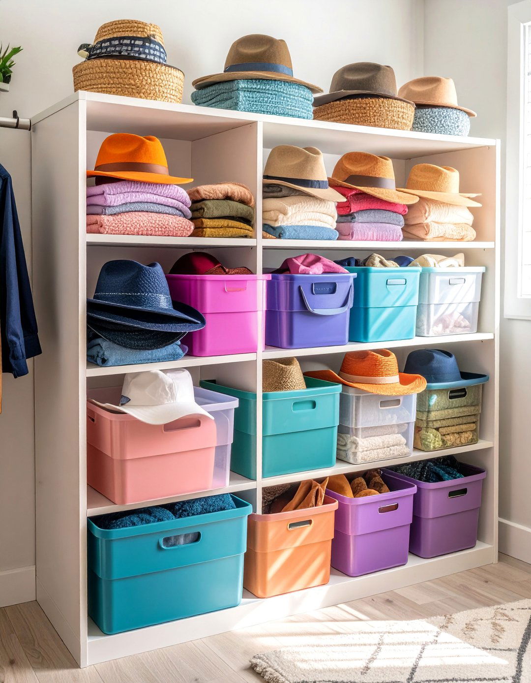 Seasonal Hat Rotation Bins - 25 Hat Storage Ideas