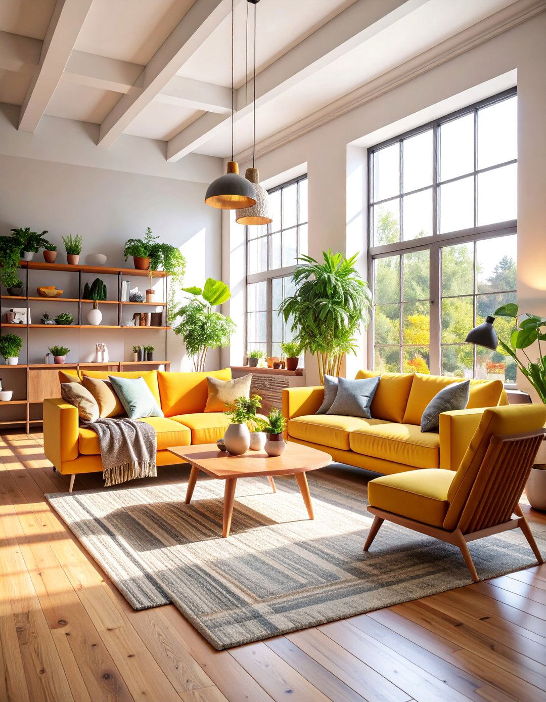 Seasonal Loft Living Room with Adaptable Decor