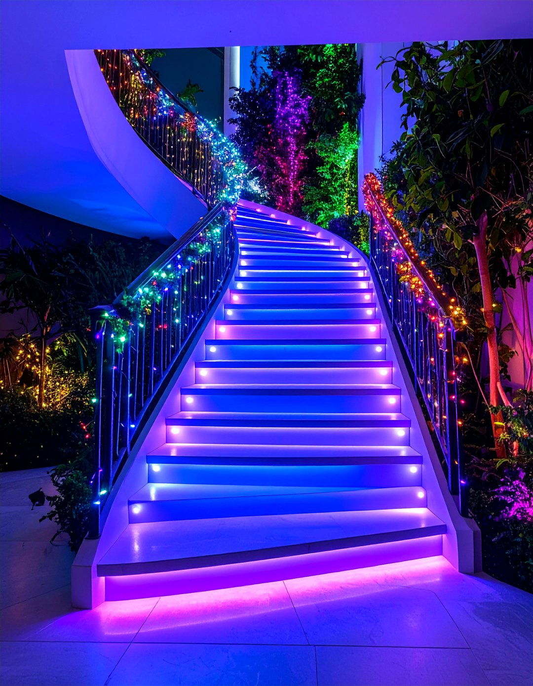 Seasonal Staircase Lighting with Adaptable Features - 25 Staircase Lighting Ideas