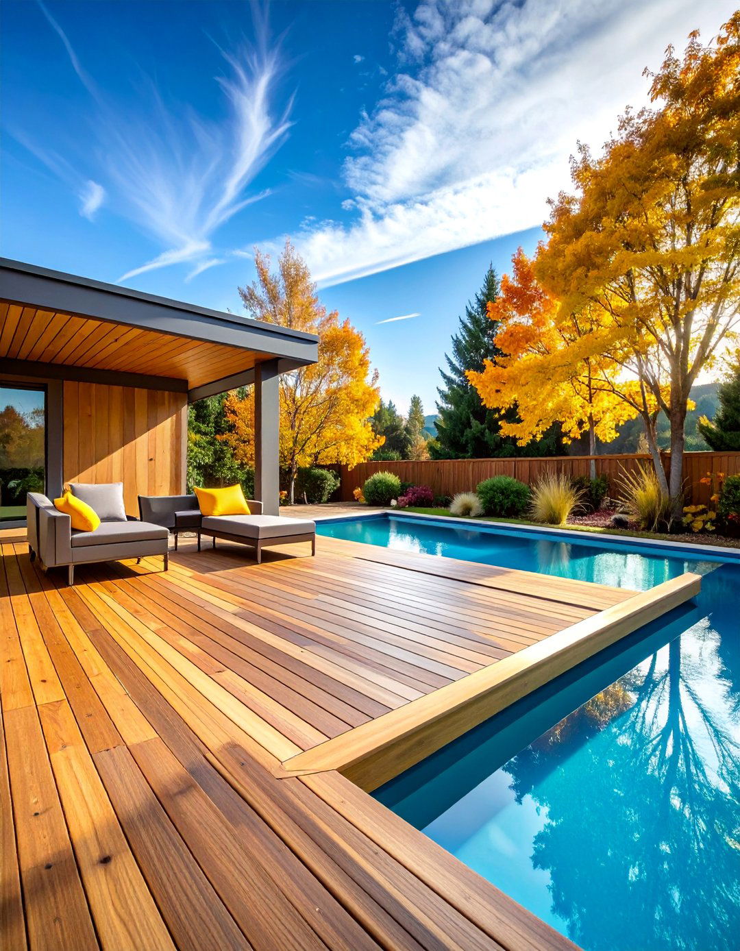 Seasonal Transformation Deck with Flexible Features - 25 Above-ground Pool With Deck Ideas