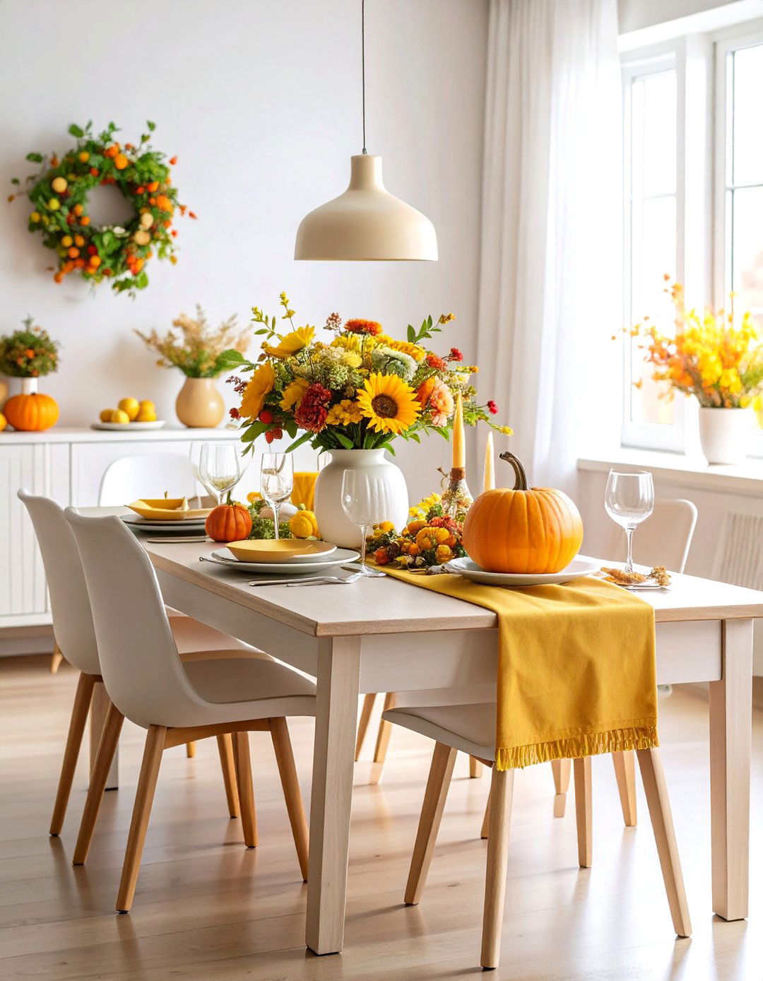 Seasonal Transition Dining Table with Adaptable Elements - 25 Dining Table Decor Ideas