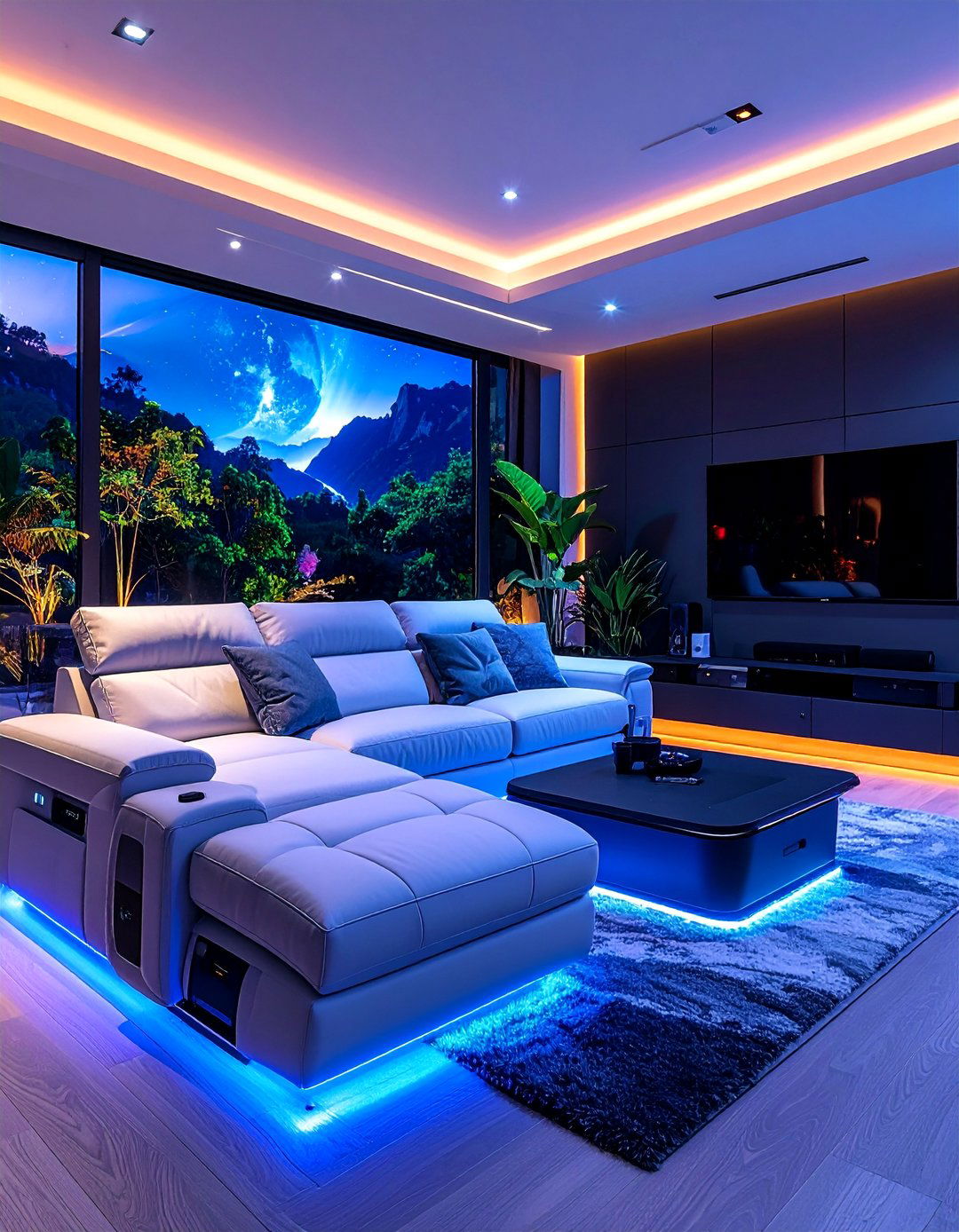 Sectional with Built In Reclining Features and Technology - 25 Sectional Living Room Ideas