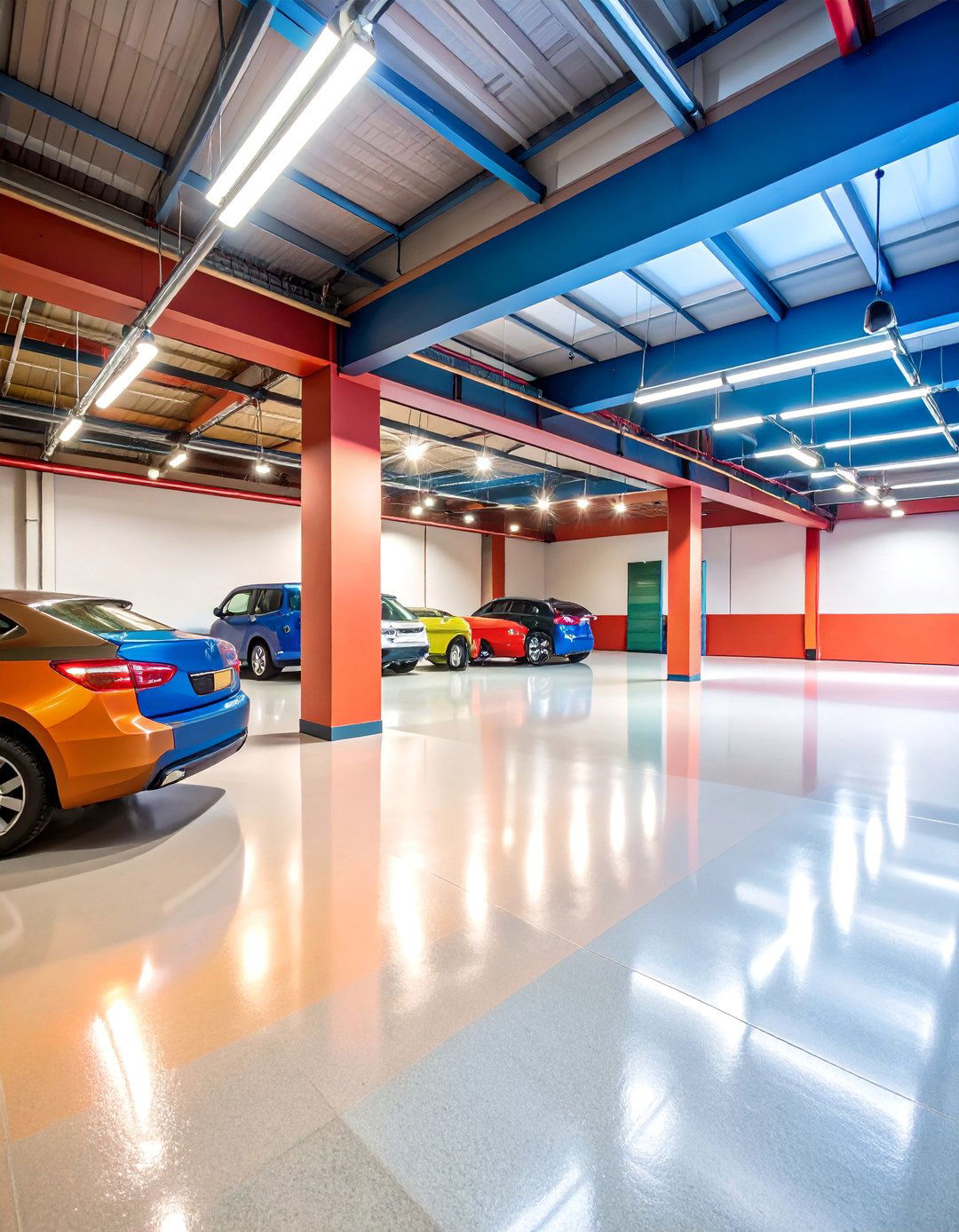 Self Leveling Polyaspartic Garage Coating with Quartz Sand - 25 Garage Flooring Ideas
