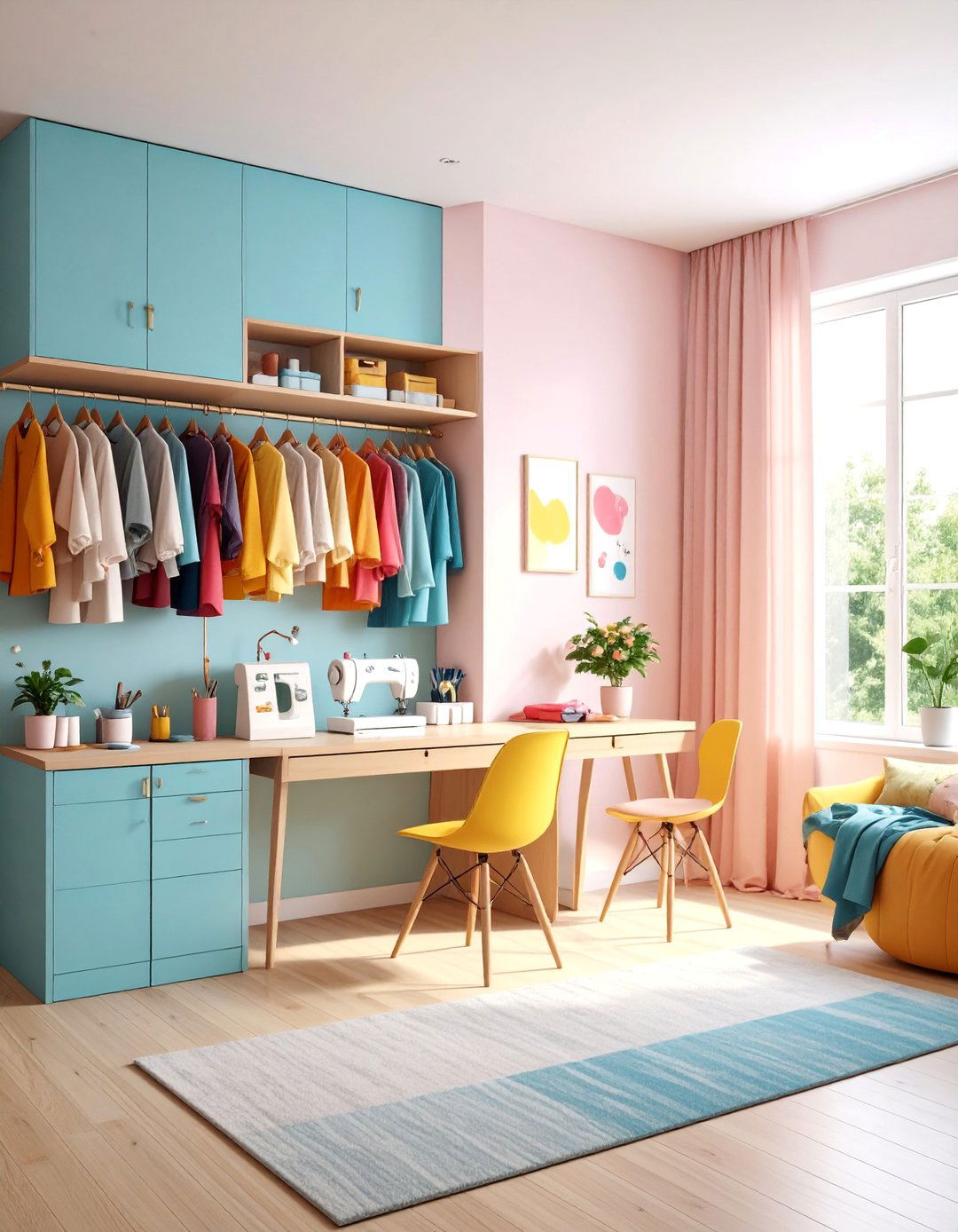 Sewing Room Mobile Fold Away Wall - 25 Sewing Room Ideas