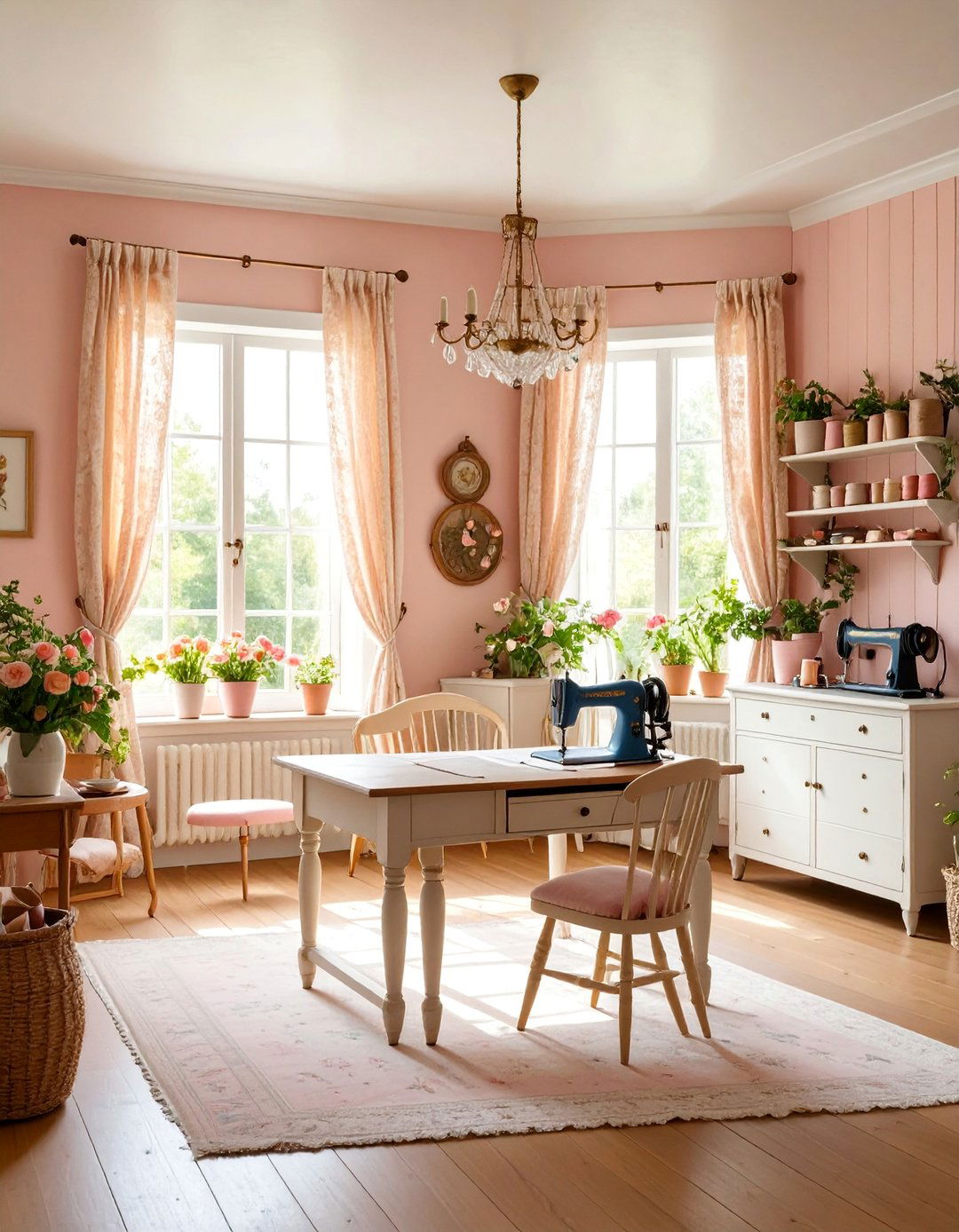 Sewing Room Vintage Cottage Charm - 25 Sewing Room Ideas