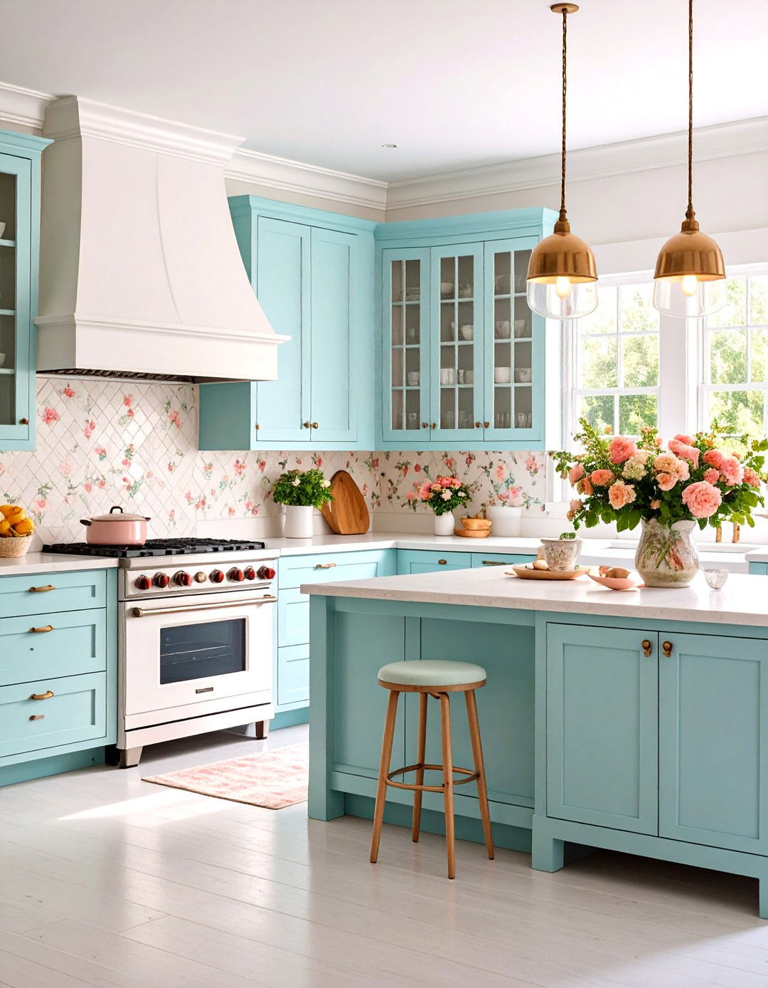 Shabby Chic Coastal Kitchen with Vintage Pastels - 25 coastal kitchen ideas