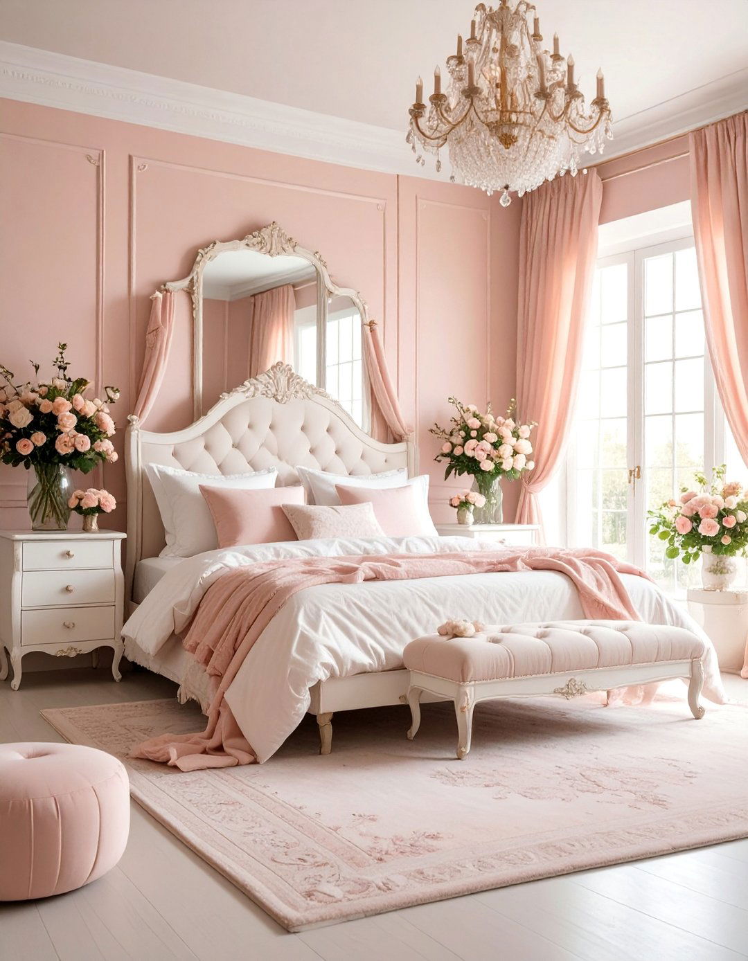 Shabby Chic Dusty Rose Bedroom with Romantic Distress - 25 Dusty Rose Bedroom Ideas