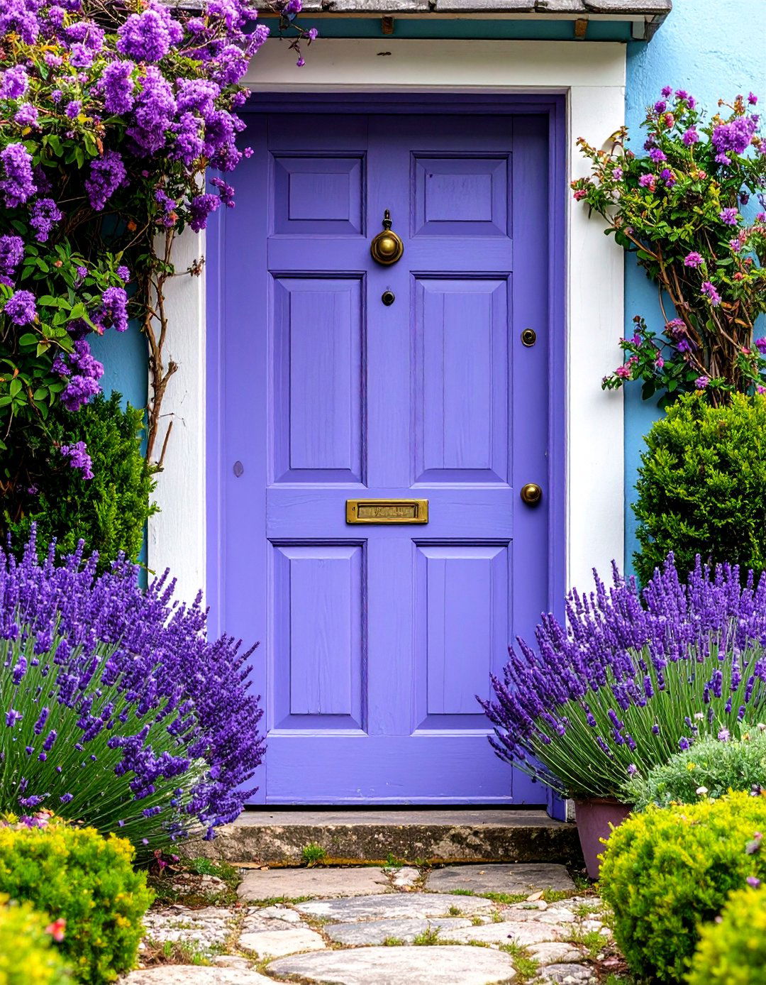 Shabby Chic Lavender Door with Distressed Finish - 25 Lavender Front Door Ideas