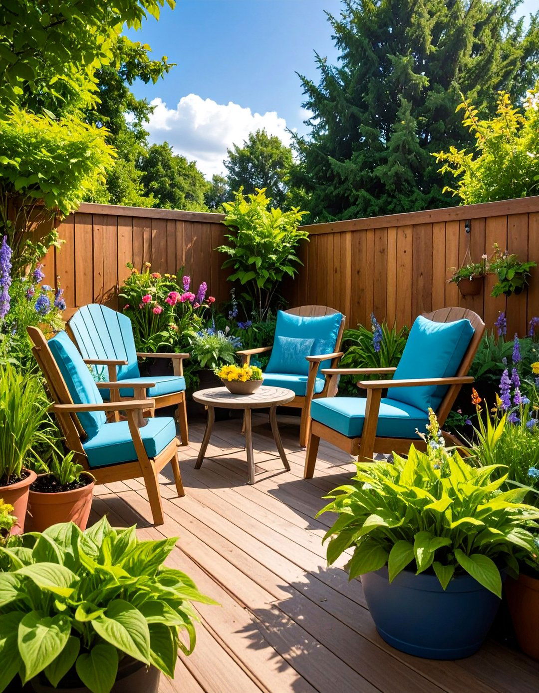 Shade Garden Deck with Low Light Tolerant Plants - 25 Deck Decorating Ideas With Plant