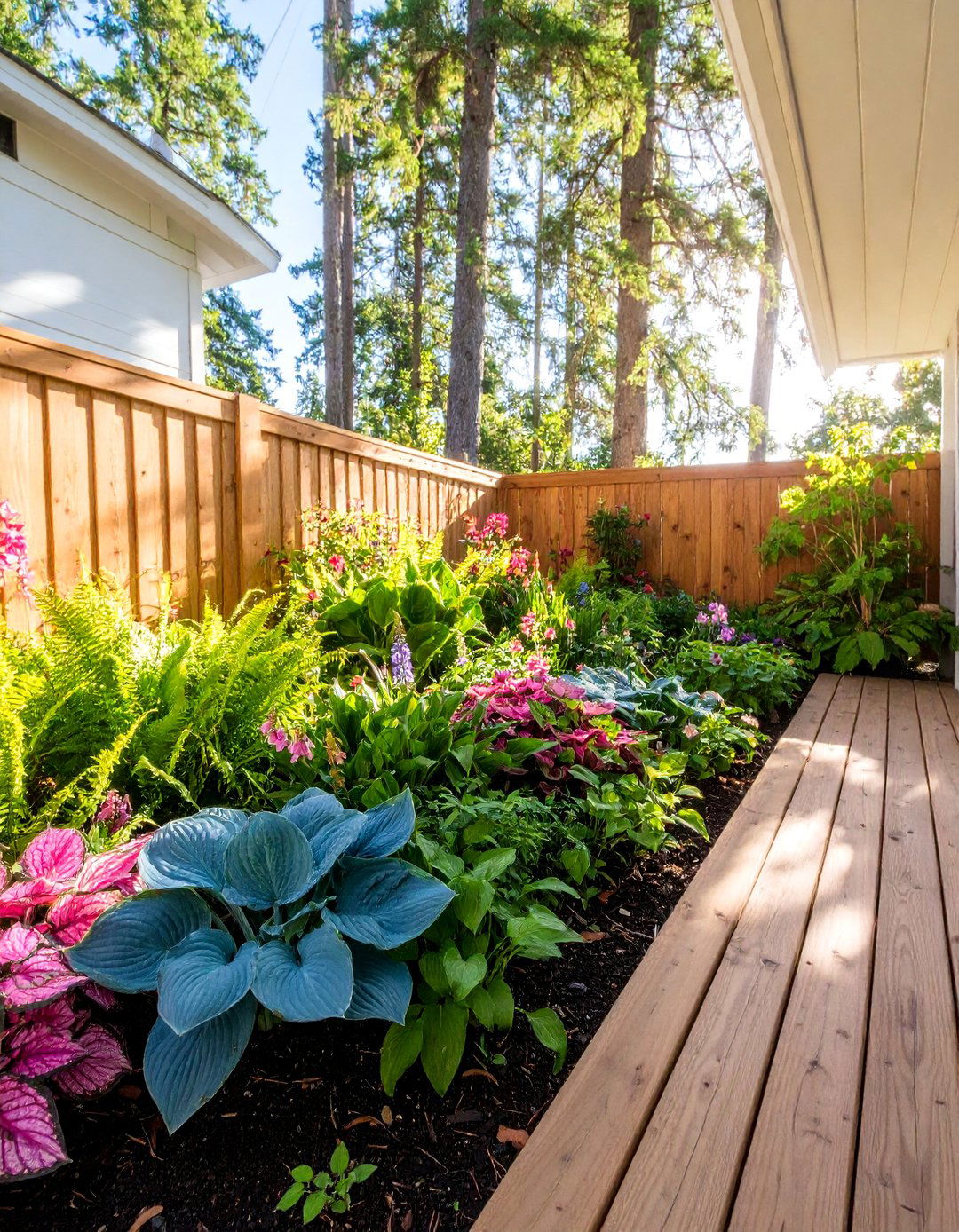 Shade Garden Foliage Paradise - 25 Deck Decorating Ideas With Plants