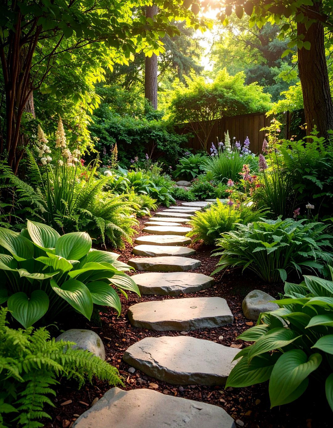 Shade Garden White River Rock Woodland Retreat - 25 White Rock Landscaping Ideas