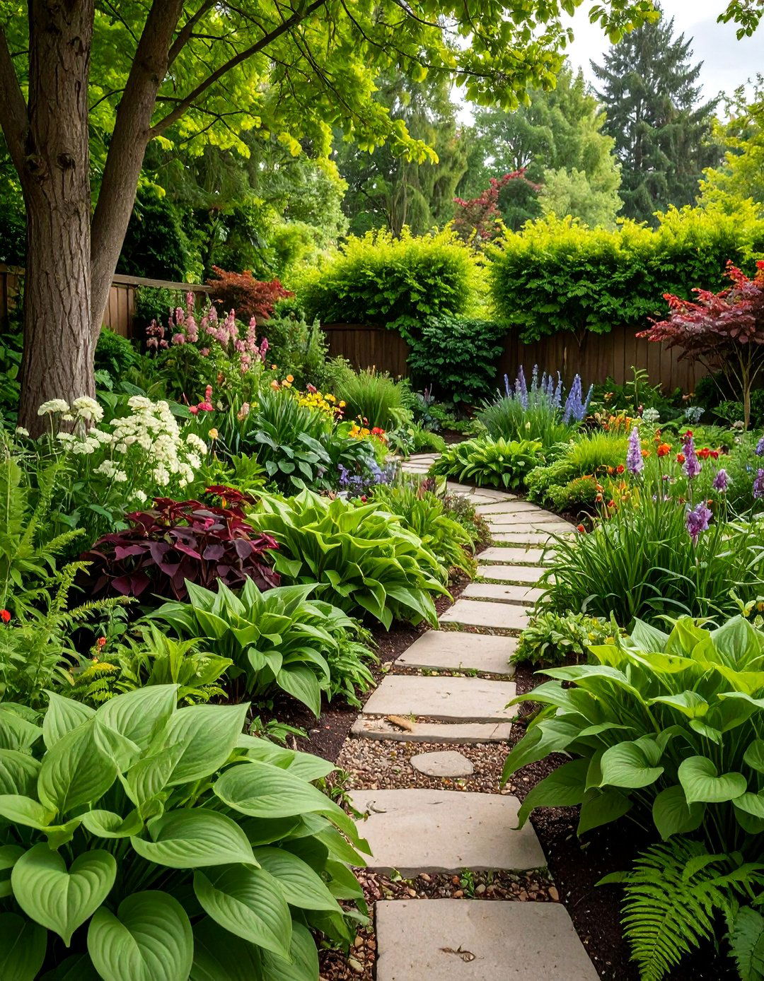 Shade Garden with Hostas and Ferns - 25 Beautiful Gardens