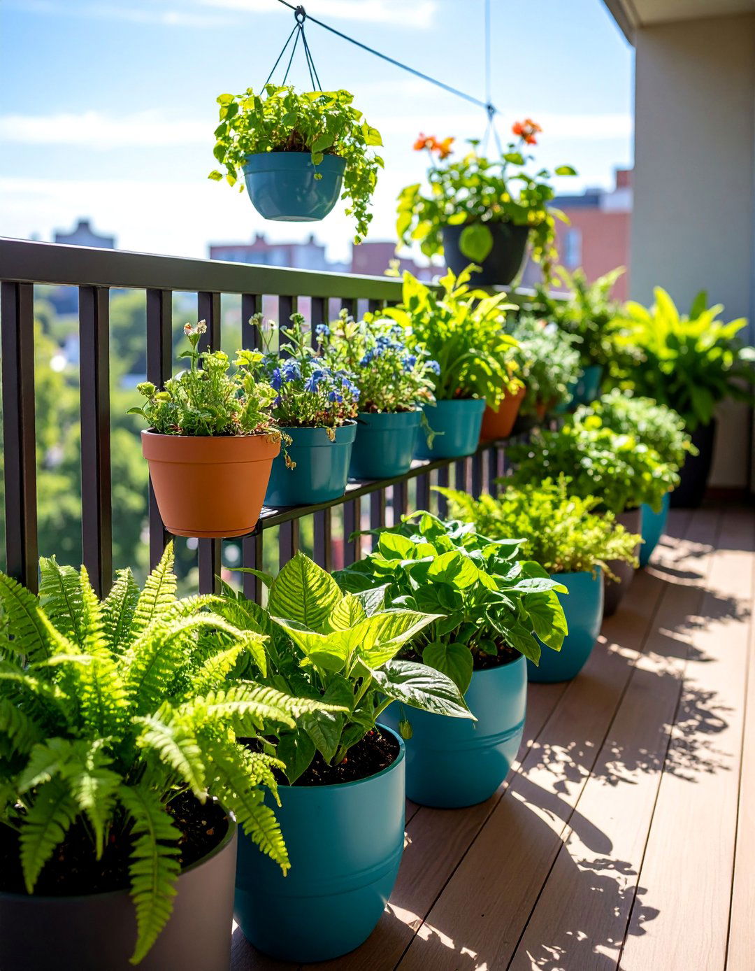 Shade Loving Fern Sanctuary - 25 Green Balcony Ideas