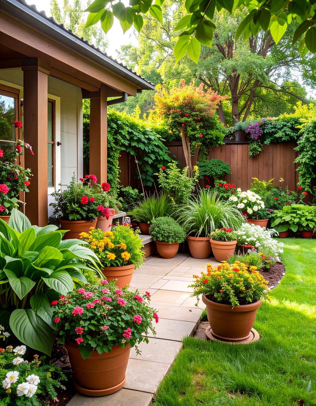 Shade Loving Oasis with Lush Greenery - 25 Patio Plants