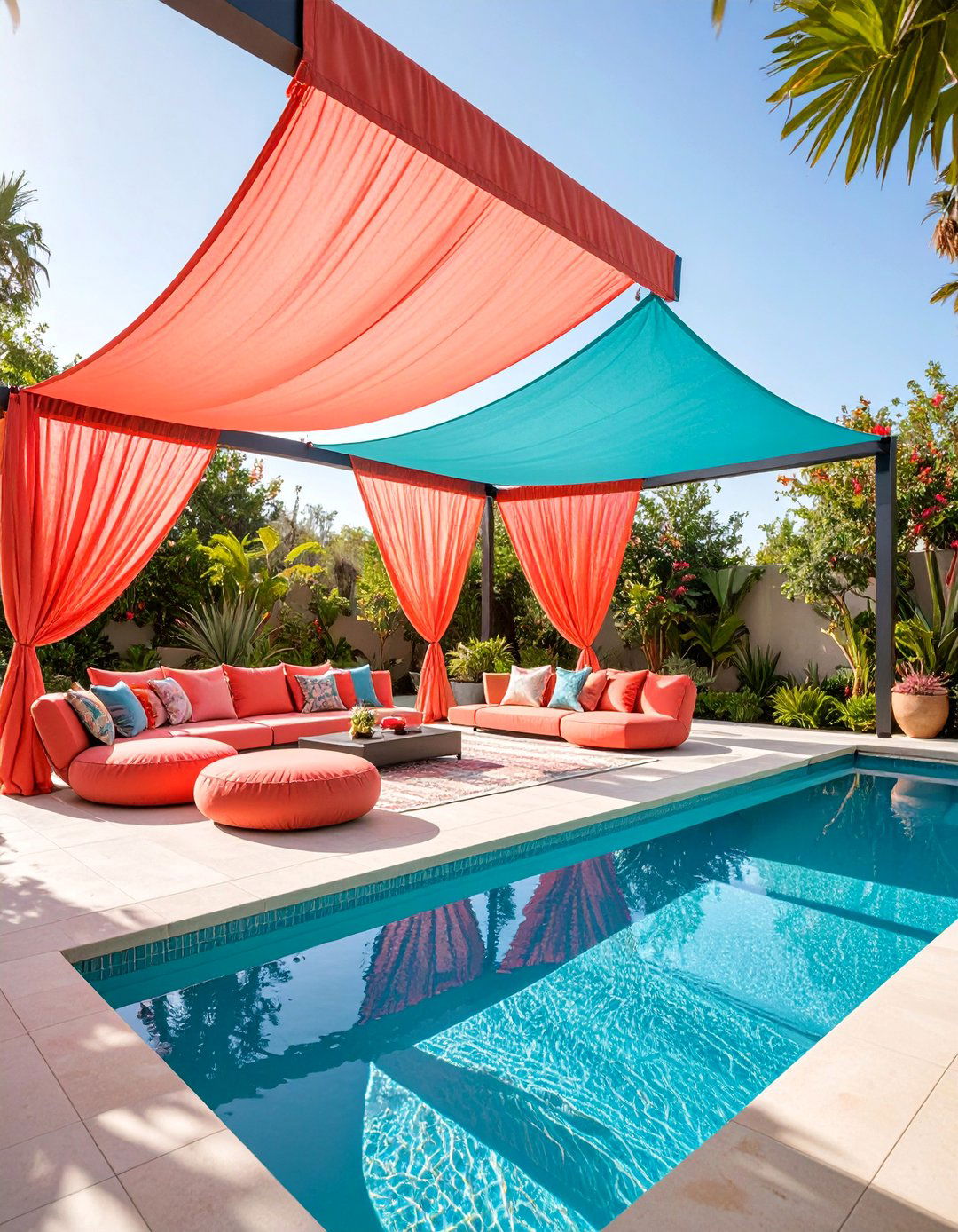Shade Sail Canopy Sanctuary - 25 Pool Privacy Ideas