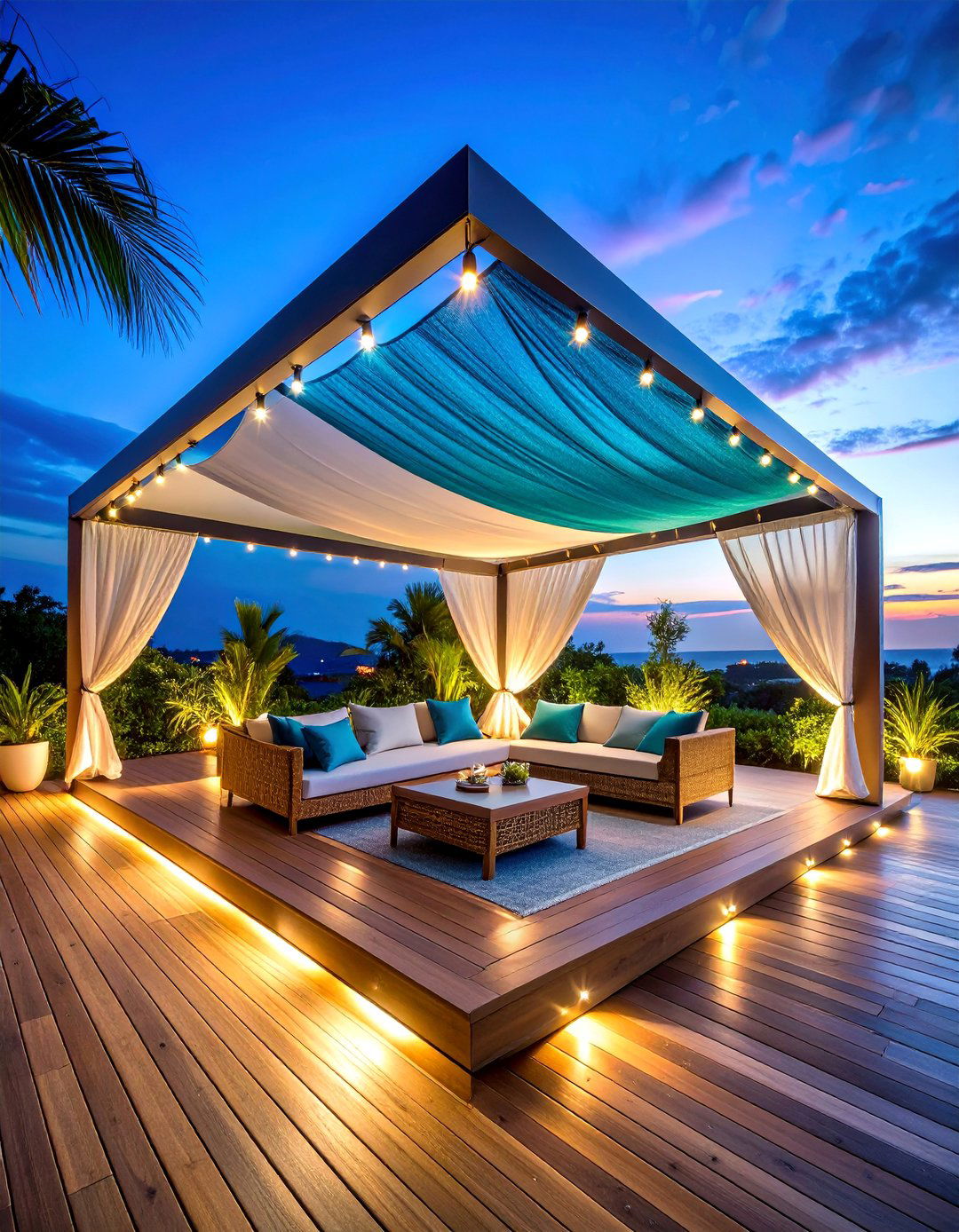 Shade Sail Privacy Configuration - 25 Deck Privacy Ideas