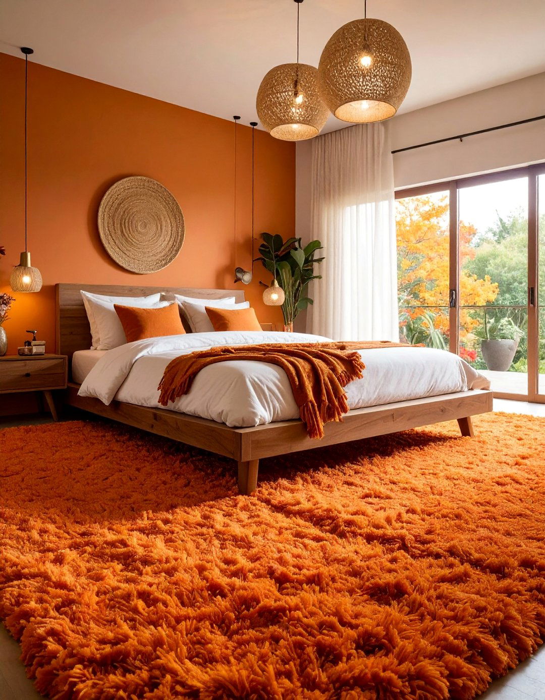 Shag Carpet Paradise with Sunset Colors - 25 70s Bedroom Decor Ideas