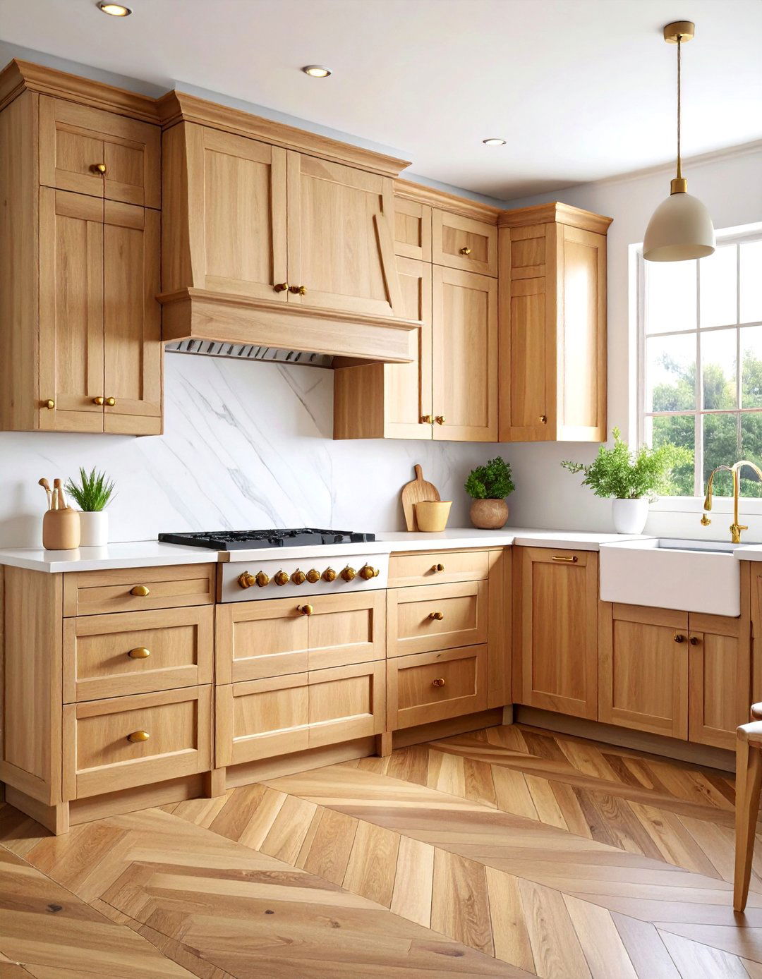 Shaker Style Kitchen Doors with Brass Hardware Accents - 25 Kitchen Door Design Ideas