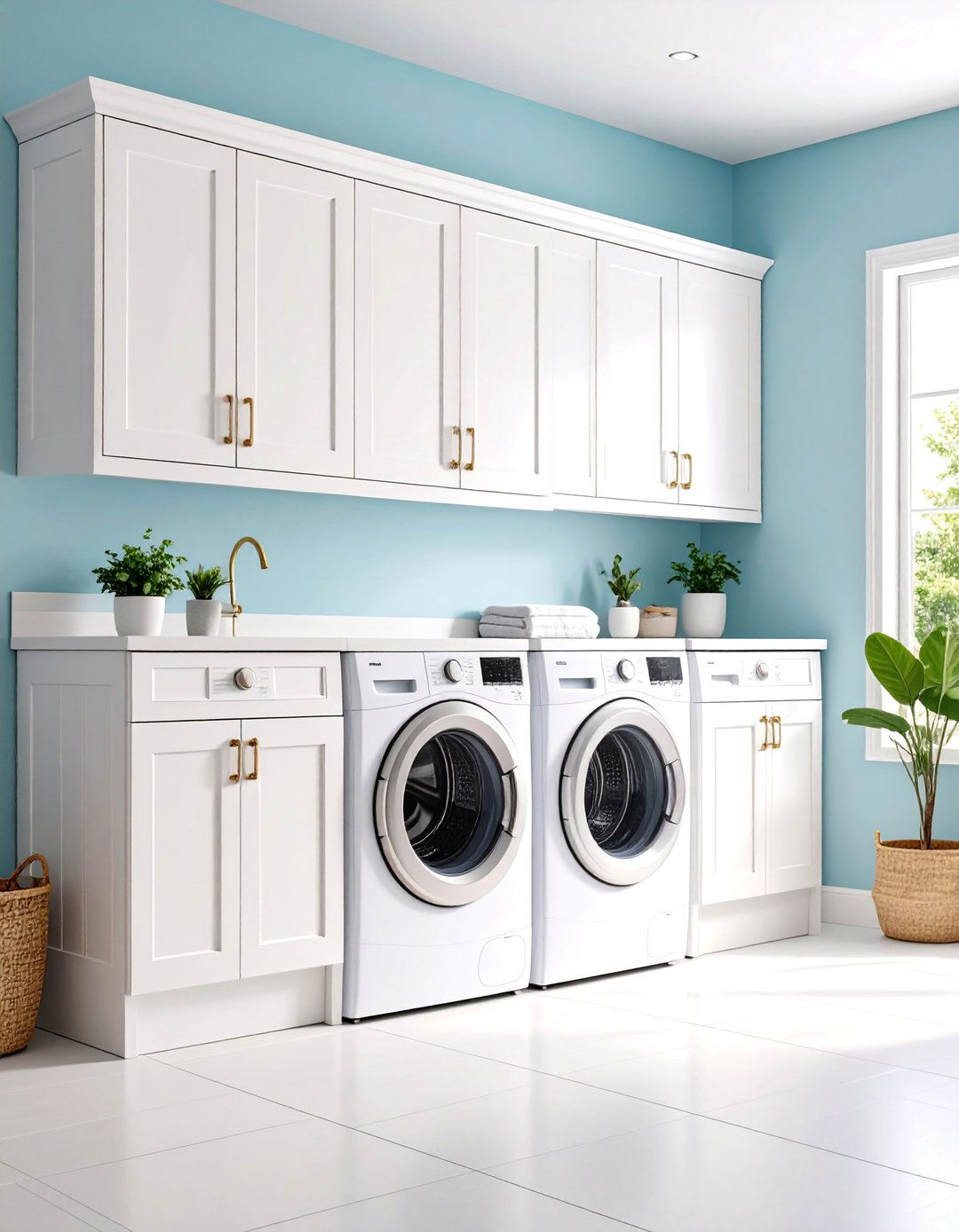 Shaker Style White Laundry Room Cabinets - 25 Laundry Room Cabinet Ideas