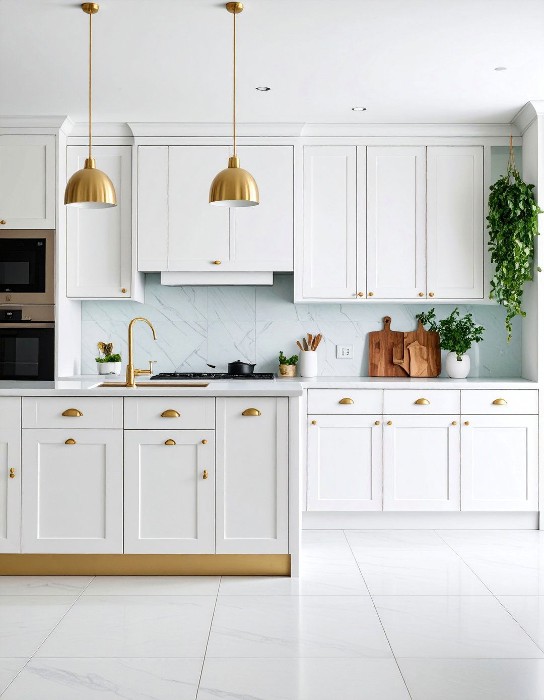 Shaker White Cabinets with Mixed Gold Hardware Sizes - 25 White Kitchen Cabinets With Gold Hardwar