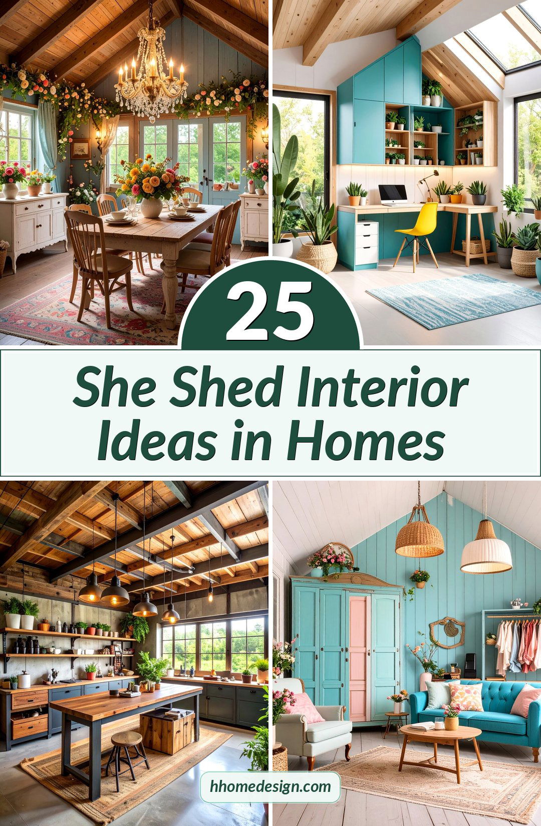 25 She Shed Interior Ideas in Homes