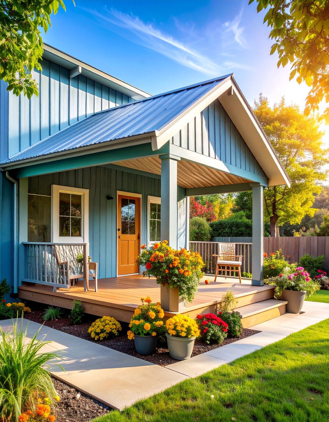 Shed Style Metal Lean To Porch - 25 Metal Roof Porch Design Ideas