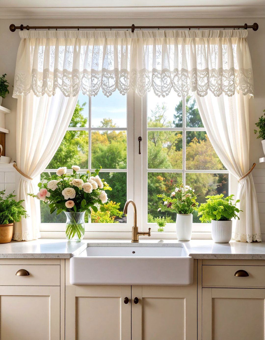 Sheer Cafe Curtains for Privacy with Light - 25 Window Treatments Ideas