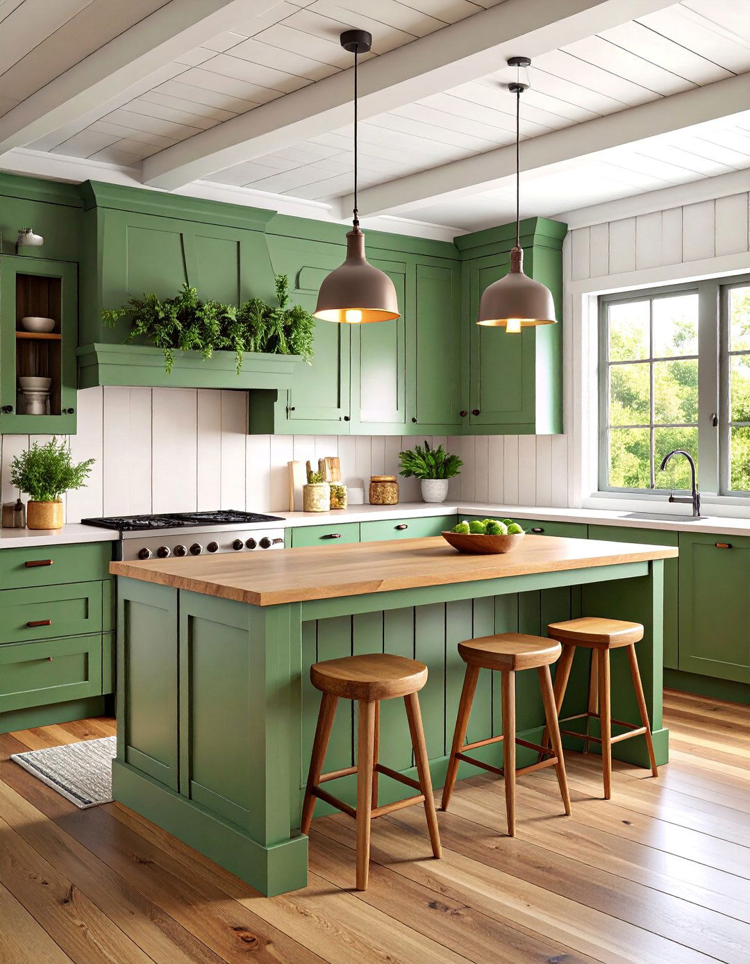 Shiplap Accent Farmhouse Kitchen - 25 Farmhouse Kitchen Ideas