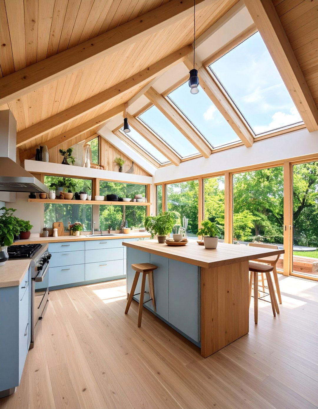 Shiplap Ceiling with Skylight Integration - 25 Shiplap Ceiling Ideas