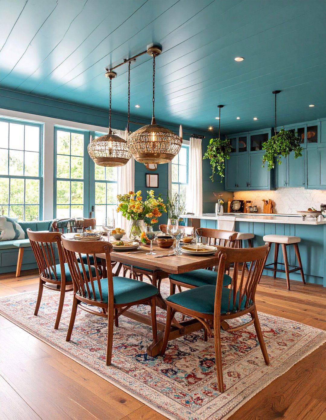 Shiplap Dining Room with Breakfast Nook Integration - 25 Shiplap Dining Room Wall Ideas