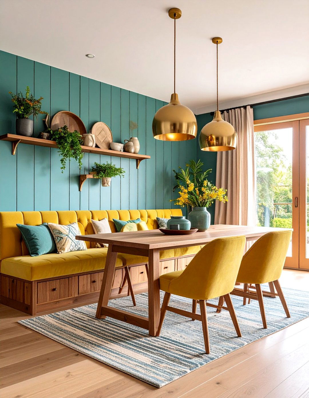 Shiplap Dining Room with Built In Banquette - 25 Shiplap Dining Room Wall Ideas