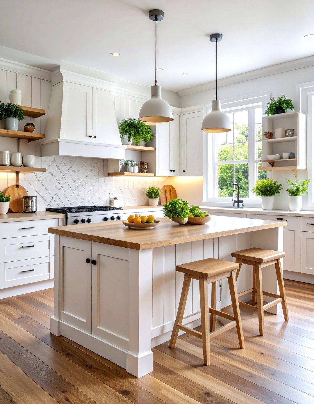 Shiplap Kitchen Island with Integrated Open Shelving - 25 Shiplap Kitchen Island Ideas
