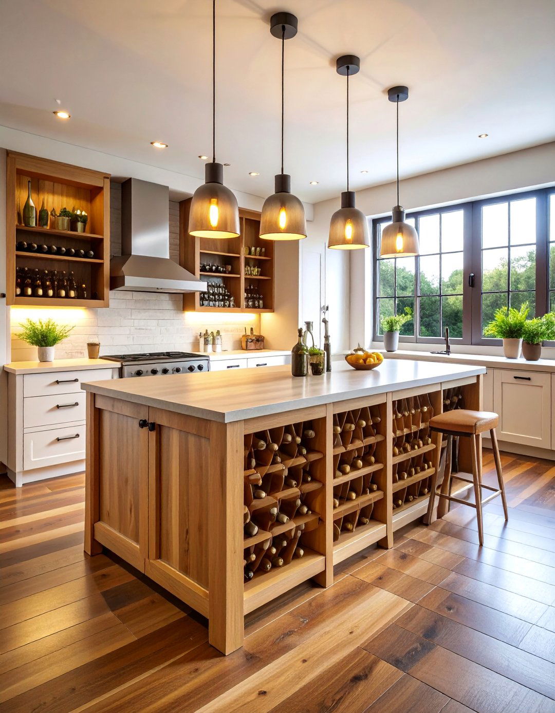 Shiplap Kitchen Island with Integrated Wine Storage - 25 Shiplap Kitchen Island Ideas