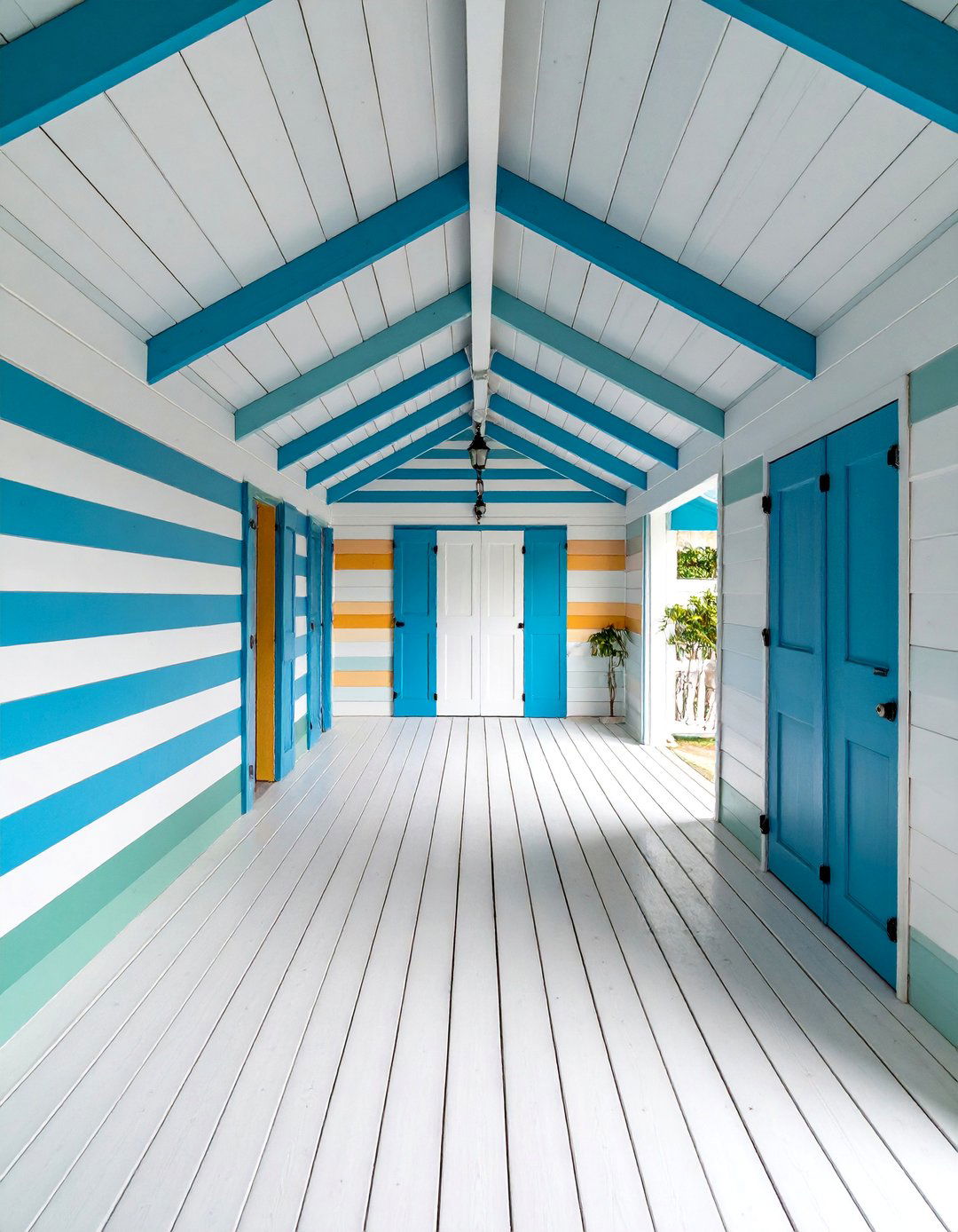 Shiplap Plank Ceiling in Crisp White Paint - 25 Shed Ceiling Ideas